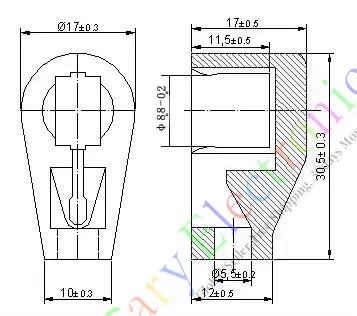 Wholesale and retail 5pc 8.8mm GOLD Tube Anode Caps Ceramic Socket valve fr 807 6146B FU25 24A 310A free shipping