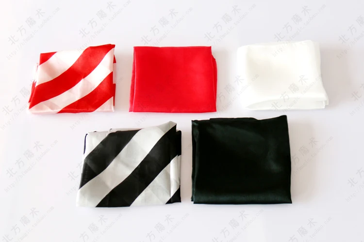 Zebra Silk Set (Black and White or Red And White) - Magic Trick,Silk & Cane Magic,Stage Magic Props,Illusions,Fun