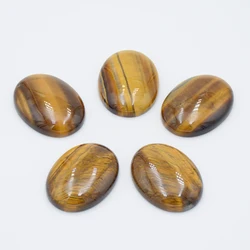 1pc Oval Natural Yellow Tiger Eye Stone Cabochon Bead No Hole Fit DIY Handicrafts Reiki Jewelry Women Men Ring Bracelet Making