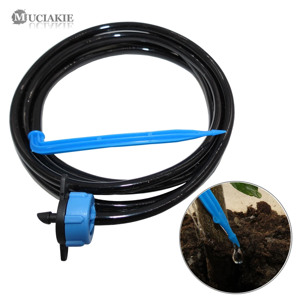 

40 SETS 8L 4L 2L Micro Drip Watering System w/ Blue Yellow Black Pressure Compensating Emitter 50cm 3/5mm Hose Bending Dripper