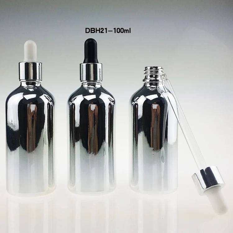 100PCS 100 ml 실버 유리 dropper 병, 에센셜 오일에 대 한 100 ml dropper 병, dropper와 에센셜 오일 큰 병