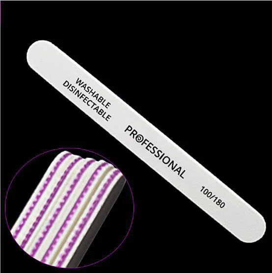 

100 pcs/lot high quality salon nail file 100/180 white emery board nail art tool manicure tool professional nail file