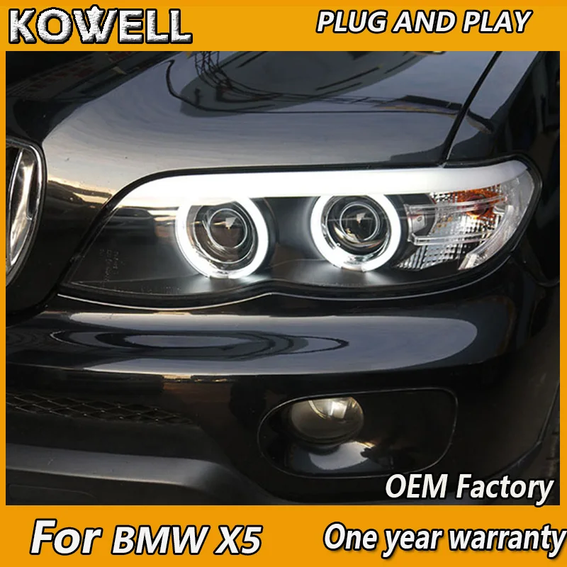 KOWELL Car Styling Head Lamp for BMW E53 Headlight 2003-2006 For BMW X5 Head Light H7 Xenon Lens Plug and Play