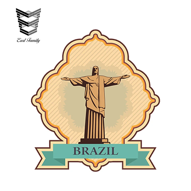 EARLFAMILY 13cm x 13cm Car Styling Brazil Rustic Sticker Car Bike iPad Laptop Decal Travel Luggage Gift Waterproof Car Sticker