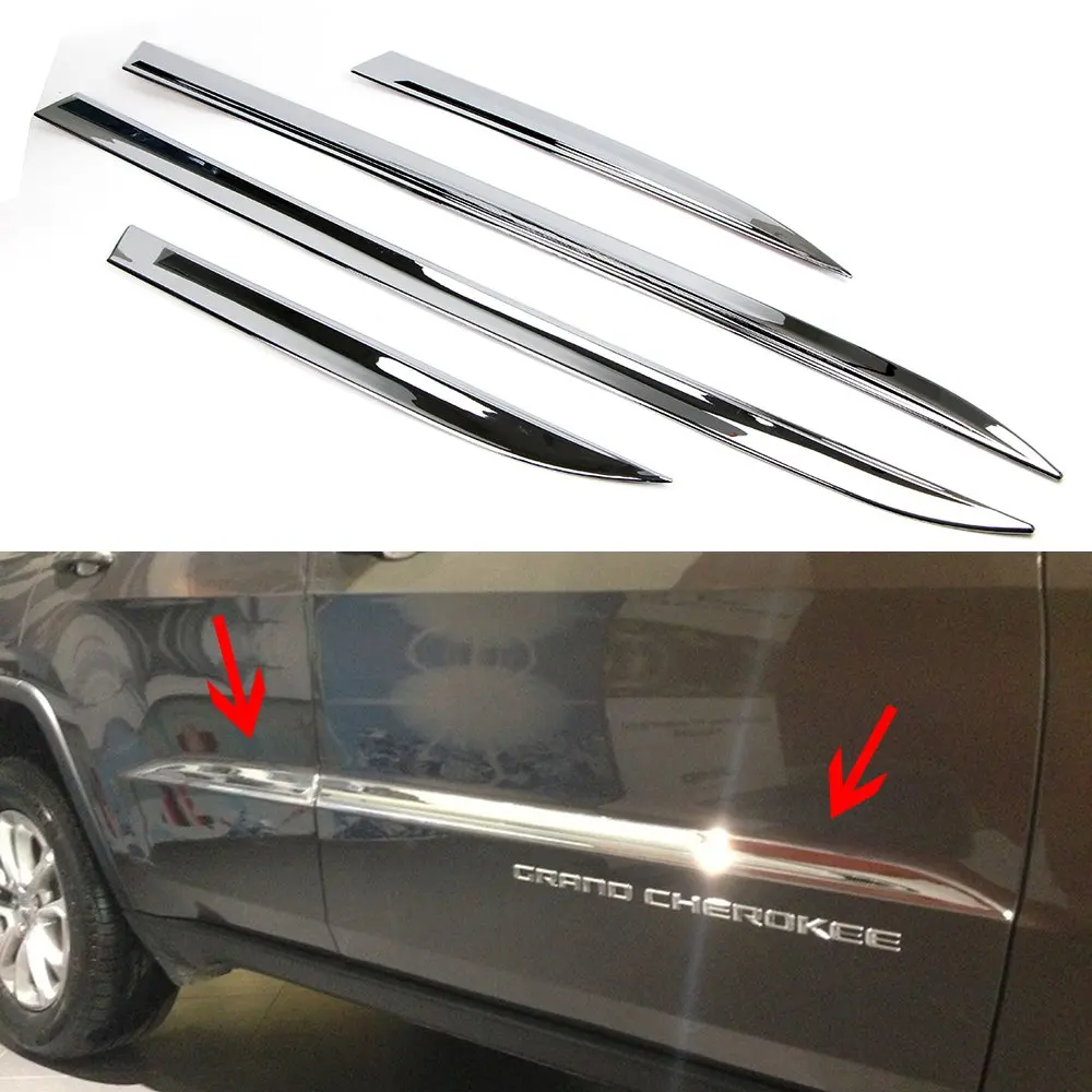 

Door Body Side Line Cover for Jeep Grand Cherokee 2014 2015 2016 2017 2018 Chrome Molding Trim