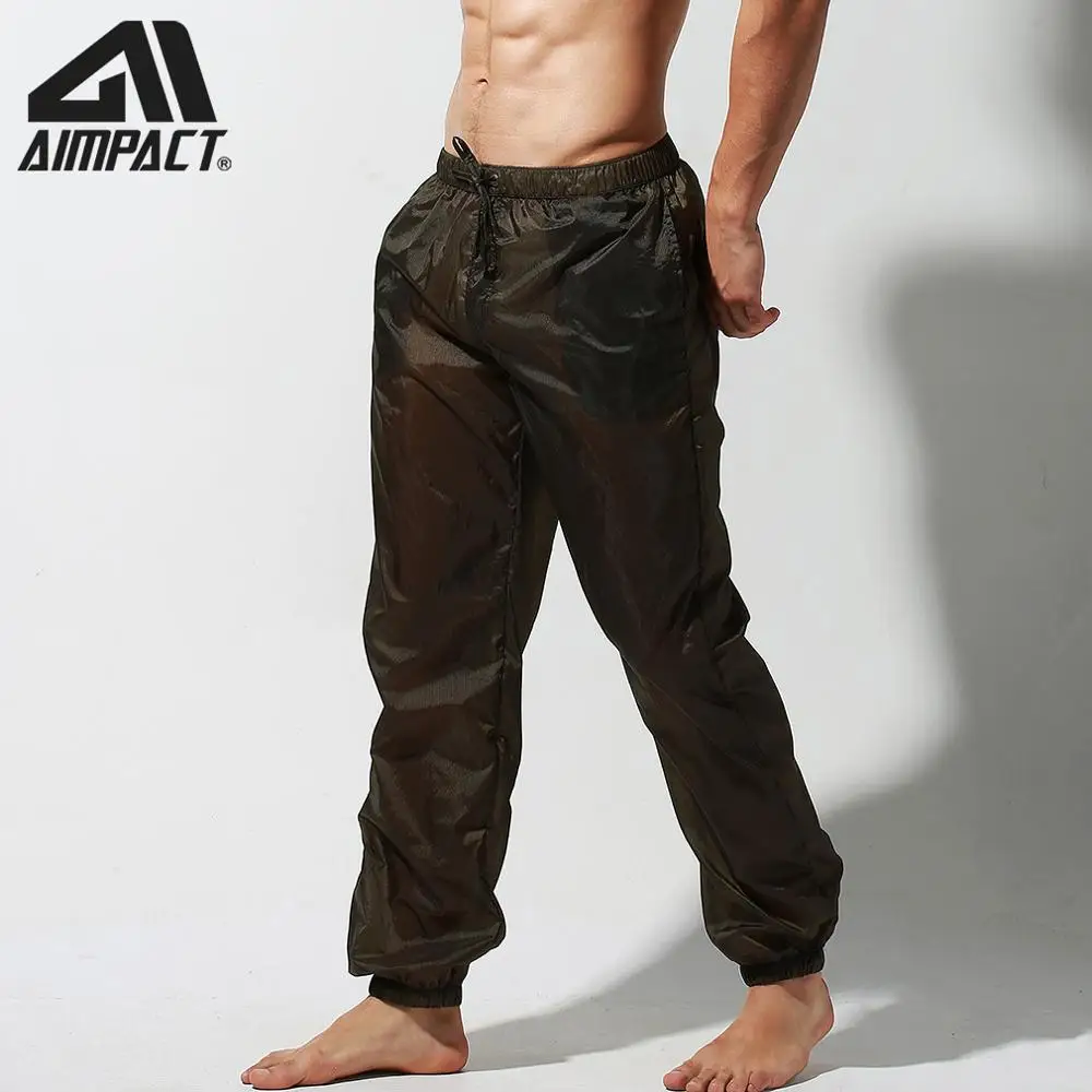 Aimpact Sexy Transparent Pants for Men Light Weight Fast Dry Summer Beach Joggers Holiday Beachwears Trousers DT85