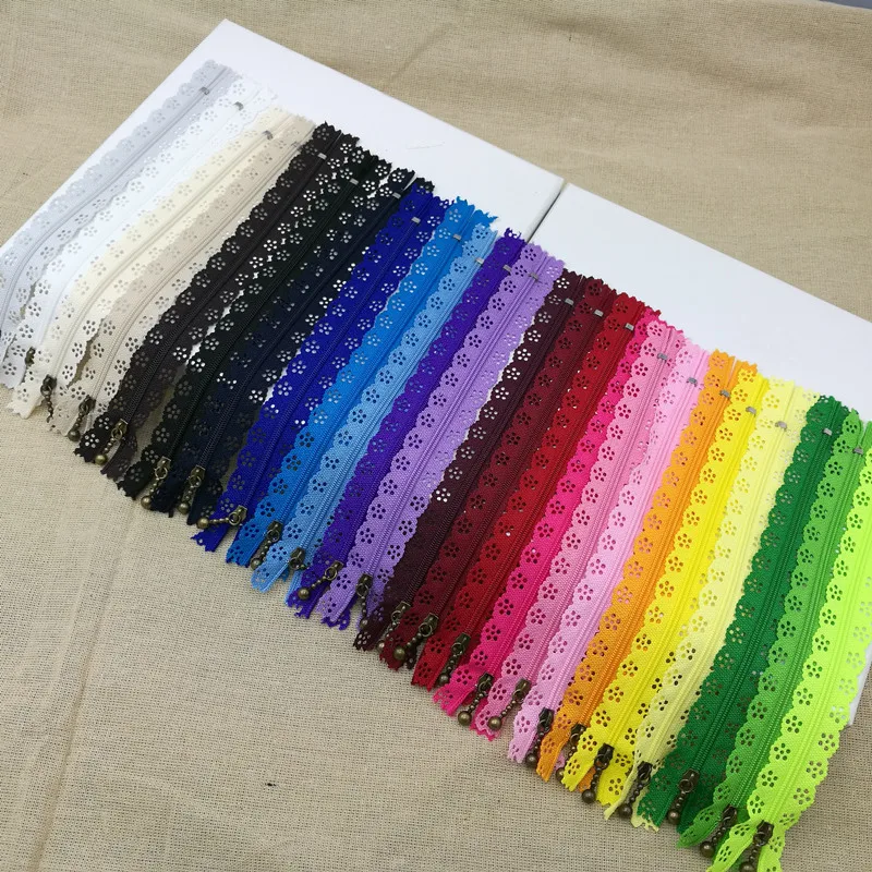 5pcs 3# 25CM 24 Colors lace Nylon Coil Zippers DIY Tailor Sewing Tools Garment Accessories cremalleras costura