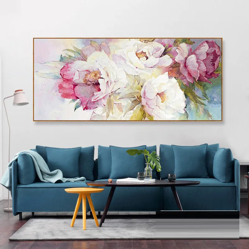 EECAMAIL New 5d Diamond Painting Full Diamonds Living Room Simple Peony Flower Round Diamond Painting Restaurant Point Diamond