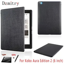 Case for Kobo Aura N236+Film+pen Business Light Luxury Intelligent Magnetic Absorption E-book Protection Case