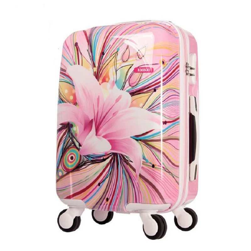 

LeTrend Korea Fashion Rolling Luggage Spinner Women Suitcase Wheels Trolley Case 20 inch ABS+PC Cabin Travel Bag password Box