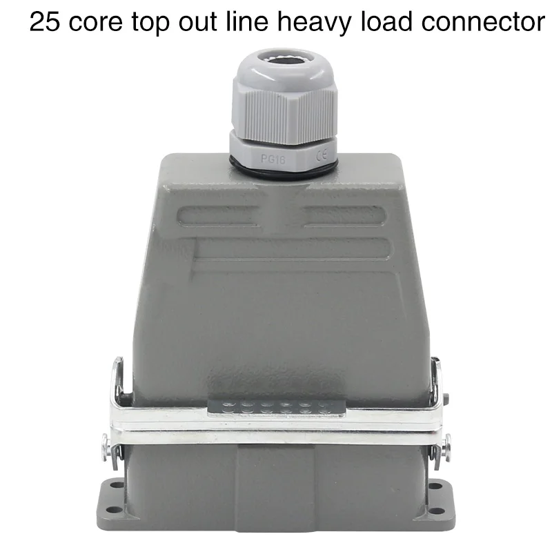 Rectangular Heavy Duty Connector HDC-HD-025 25 Core Pins Waterproof Aviation Industrial Machine Tool Plug Socket 10A 250V