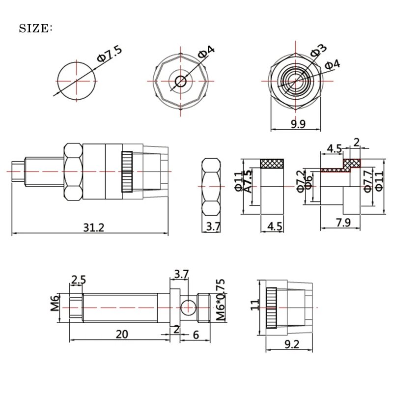 HIFI маленький кристаллический штырь с медным покрытием динамик клемма разъем аудио усилитель посты 6 мм разъем типа банан