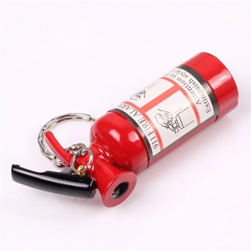 Creative Mini Extinguisher-Type Lighters Butane Gasoline Metal Lighter Inflated Gas Extinguisher Lighter Bar Key Chain Toys Fire