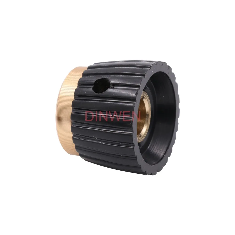 19,5x15,5mm Aluminium Kunststoff Set Pointer Knob Cap Für Marshall Gitarre AMP Wirkung Pedal Overdrive 1/4 "Messing einfügen Schwarz Gold – Detail 5