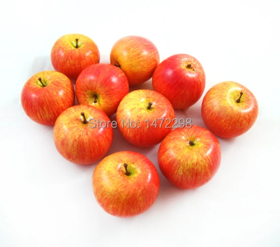 6pcs artificial red apples faux fruit fake food house decor Sketching tool artificial flower ornament