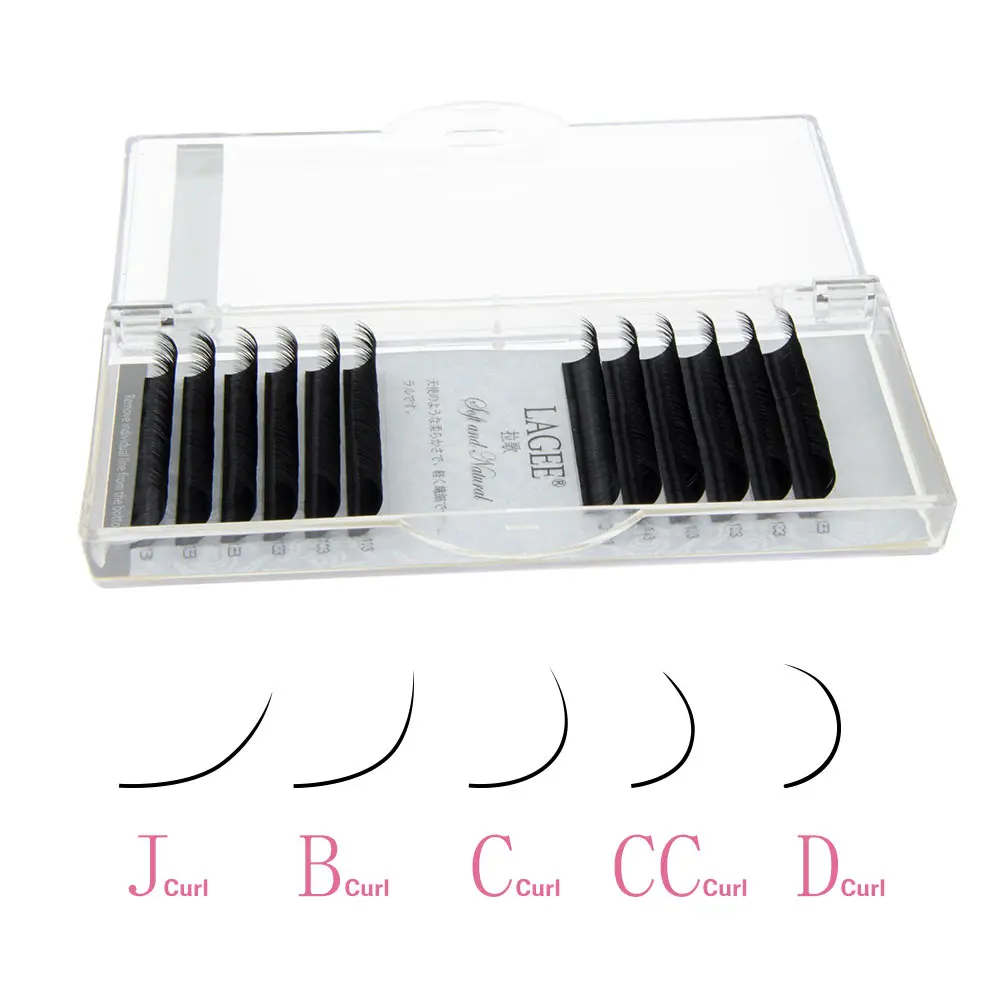 LAGEE Individual Eyelashes 7-15 mm Mix Premium Fake Mink Eyelash Extension Dark  Black false eyelashes soft nagaraku line