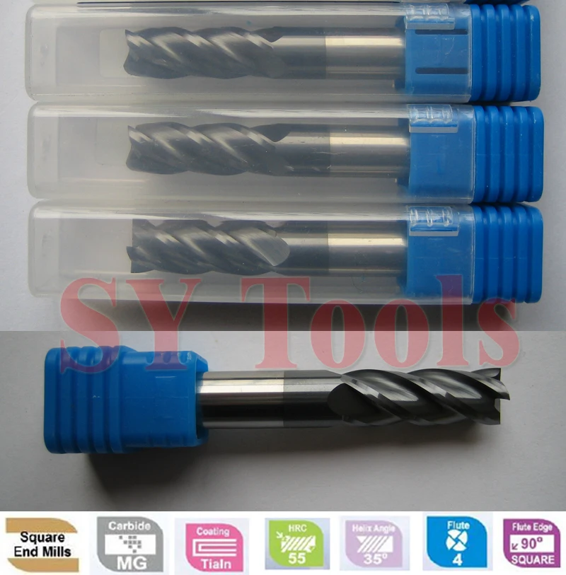 

3pcs 8mm Four Flutes Spiral Bit Milling Tools Carbide CNC Endmill Router Bits HRC55 D8*20*D8*60