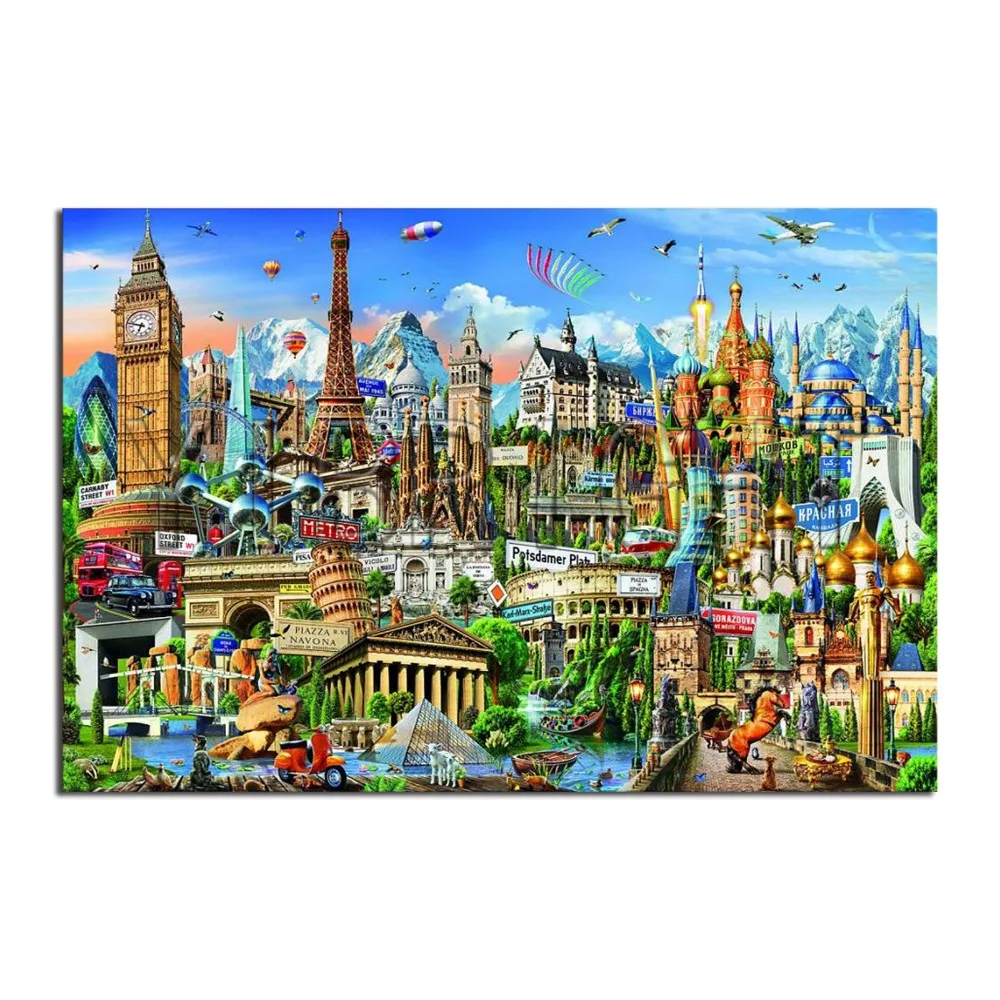 

5D DIY Diamond Painting House Kingdom Full Square Diamond Embroidery Cross Stitch Rhinestone Mosaic Castle Big Ben Tower