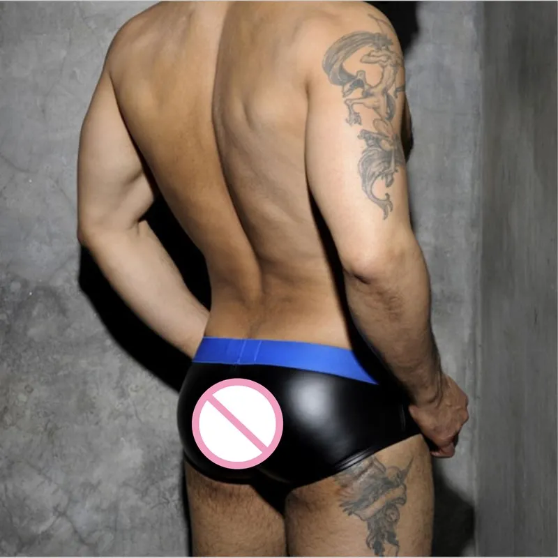 Ropa interior Gay para hombre, calzoncillos de cuero Cortex, Cueca, bolsa en U