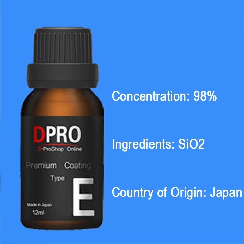 E Style 12ml auto paint protection Crystal Coat Nano Car Liquid Glasscoat Paint Care Super Hydrophobic Glass Coating for DIY use