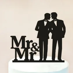 Same-sex Men and mr Wedding Cake Topper, Mr and Mr Cake Topper silhouette,wedding cake decor Supplies,Unique Cake Topper