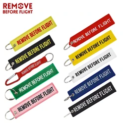 Llavero con bordado OEM para motocicleta y coche, llavero para regalos de aviación, Remove Before Flight, novedad, 3 unidades por lote