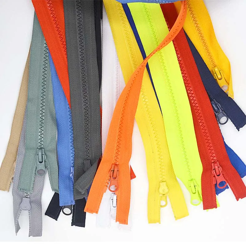 5 Pcs 5 # Resin Color 50/60/70cm Open Tail Zippers For Sewing Children\'s Down Jacket Locks For Jackets Closure For Clothing