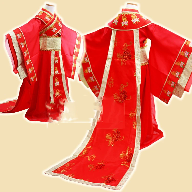 3 Designs Little Girl Red Tang Dynasty  Empress Dance Costume Princess Hanfu Children's Day Stage Performance Cosplay