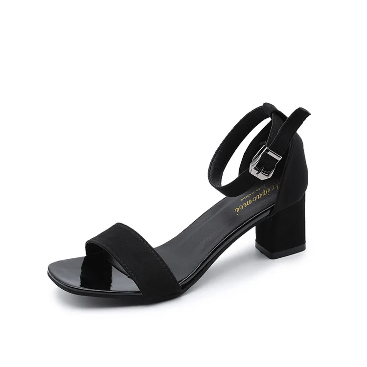 Summer Women Sandals Square Heel Sandals Comfort Women Shoes Block Heels Ladies Shoes Woman Sandalie Middle Heels Female 2019