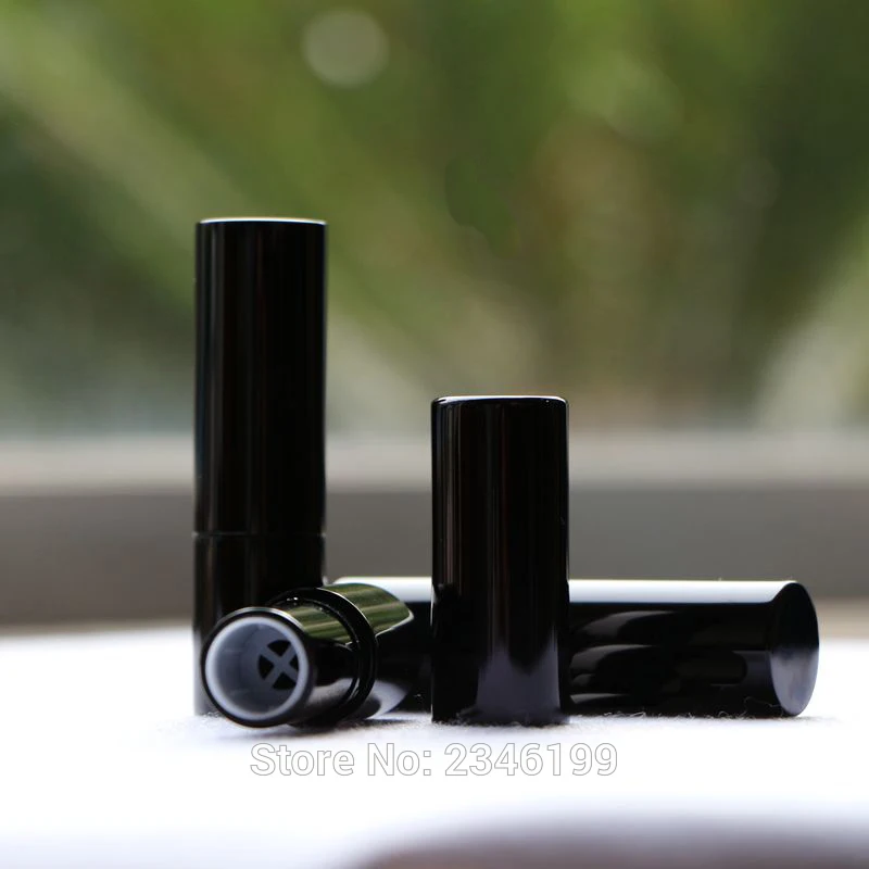 

High Grade Cosmeitc Makeup Lipstick Container, DIY Empty Round Black Lipstick Tube, Aluminum Tube for Lip Rouge 50pcs/lot