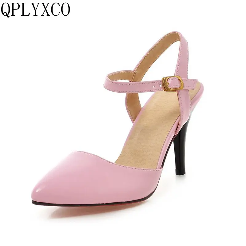 QPLYXCO Plus Sweet Summer Sandals Small And Big Size 31-47 Pumps High Heels Party Wedding Women Shoes  Zapatos Mujer 1391