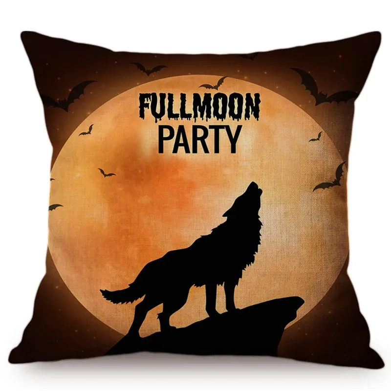 2022 Halloween Decoration Cushion Cover Terror Castle Skull Night Moonlight Office Sofa Chair Festival Decorative Pillow Cover