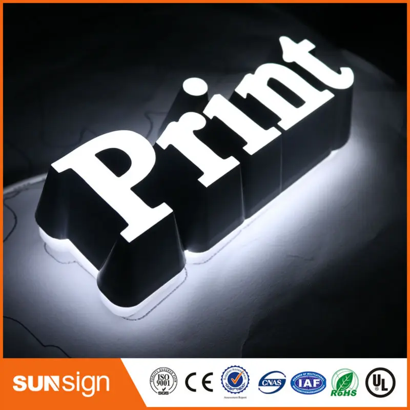 

3D Double sides lighted acrylic mini illuminated letters uber light up advertising signs letter