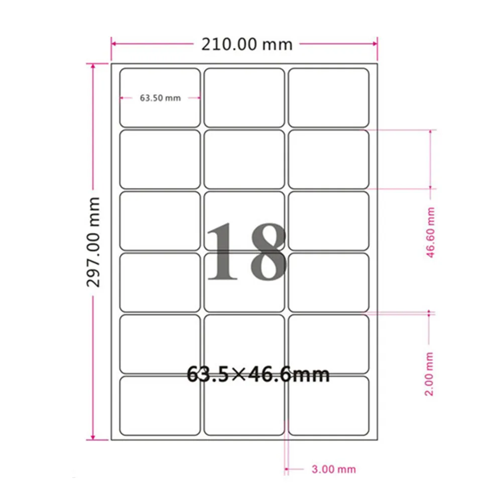 Glossy White Rouned Corner Square Self Adhesive Sticker Label Retail A4 Kraft Paper Printed Paper Fit for Laser Printer