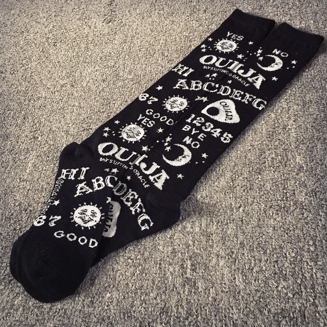 New Harajuku black cartoon fashion hip hop sports cool men women street skateboard couple cotton socks personality knee socks