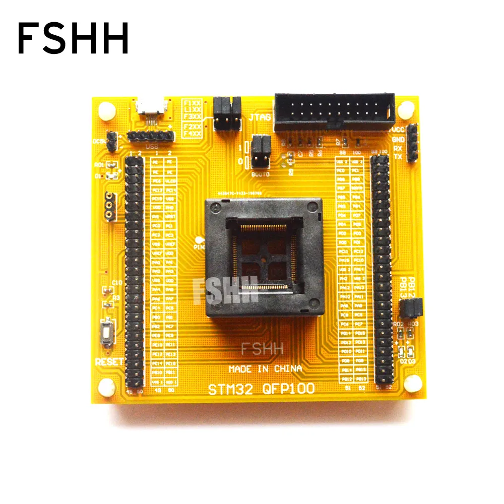 STM32-QFP100 QFP64 QFP48 JTAG SWD Development Board Detection Programming test socket adapter