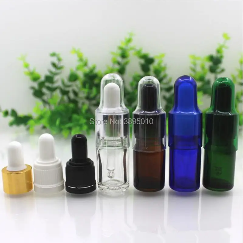 5ML Clear Amber Dropper Bottle Portable Aromatherapy Esstenial Oil Bottle Glass Eye Dropper Perfume Oil Container F446