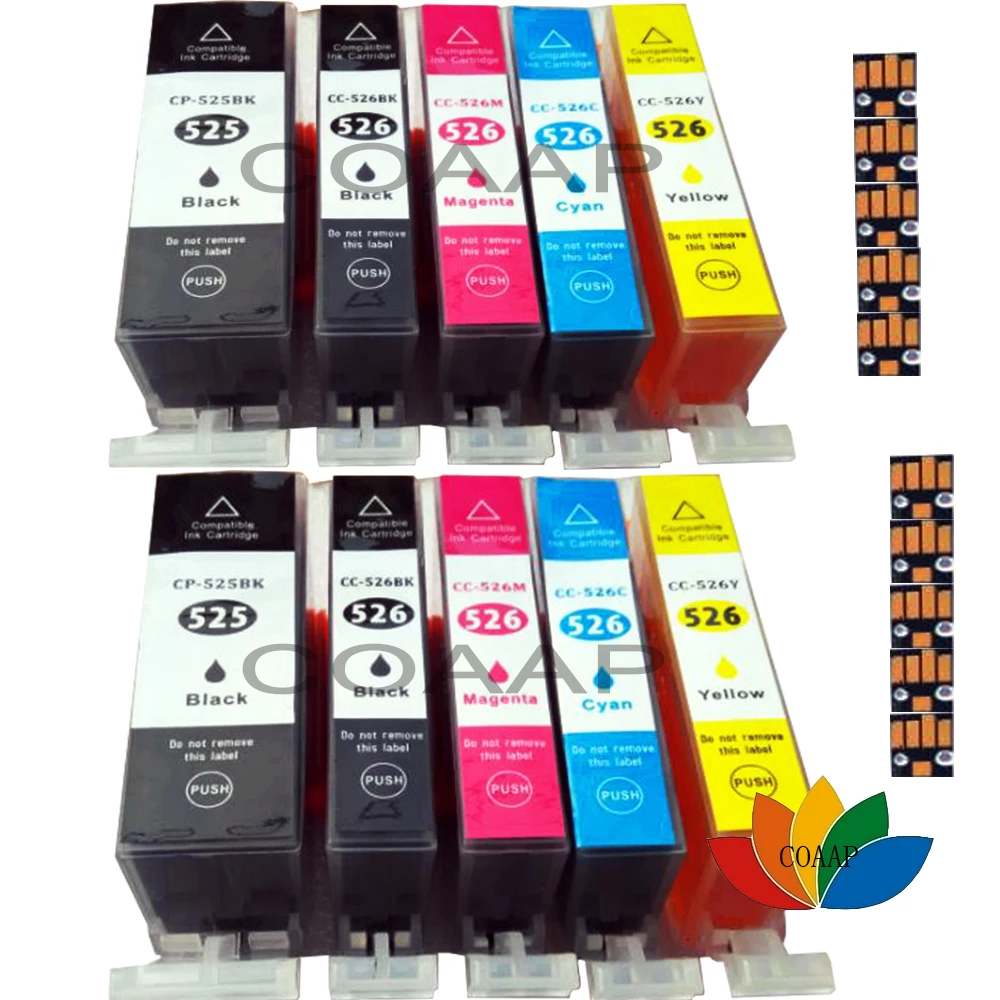 10x Compatible PGI-525XL CLI-526XL Ink Cartridges For Canon 525 526 Pixma MG6100 MG6120 MG6150 MG6220 MG6250 Printer