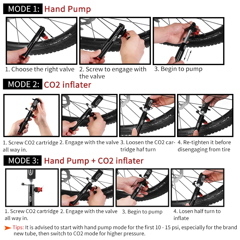 Mini gonfleur portable Schrader Presta pour vélo de route, 160psi, assujet, CO2, CNC, vélo, VTT