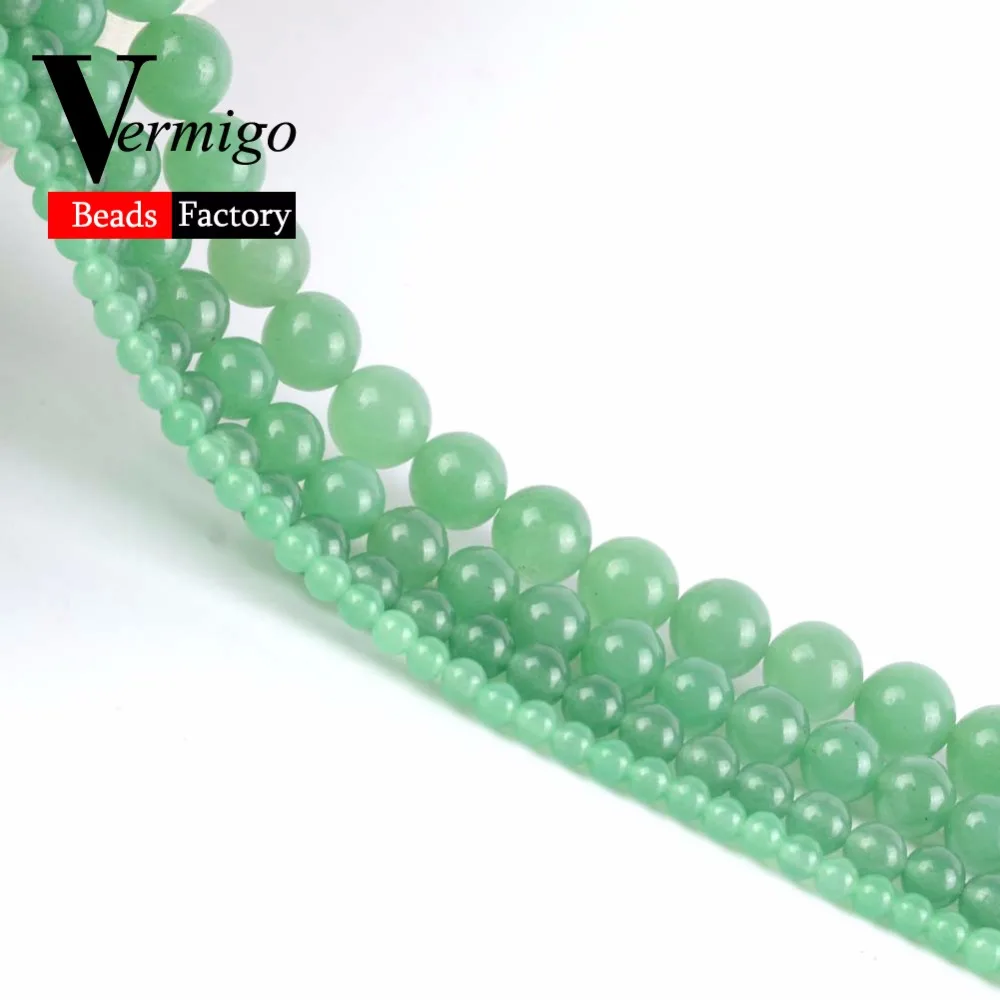 Wholesale Green Chalcedony Jades Natural Stone Beads Round Loose Beads For Jewelry Making 4-12mm Diy Bracelet 15