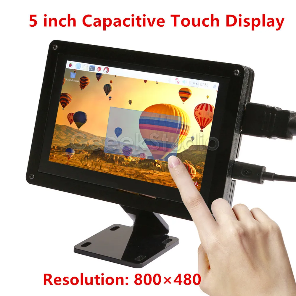 Free Driver Plug and Play! 5 Inch 800*480 Capacitive Touch Display Screen Monitor for Raspberry Pi, Windows PC, BeagleBone Black