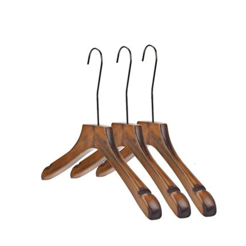 10 pcs/lot Wooden Clothes Hangers Solid Wood Trousers Hanger Pants Rack Clothing Shop Display