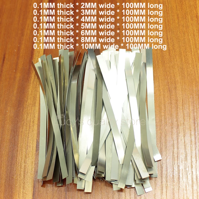 

100g/bag Nickel plated steel belt 18650 battery spot weldable nickel plated high quality nickel sheet 0.1MM thick