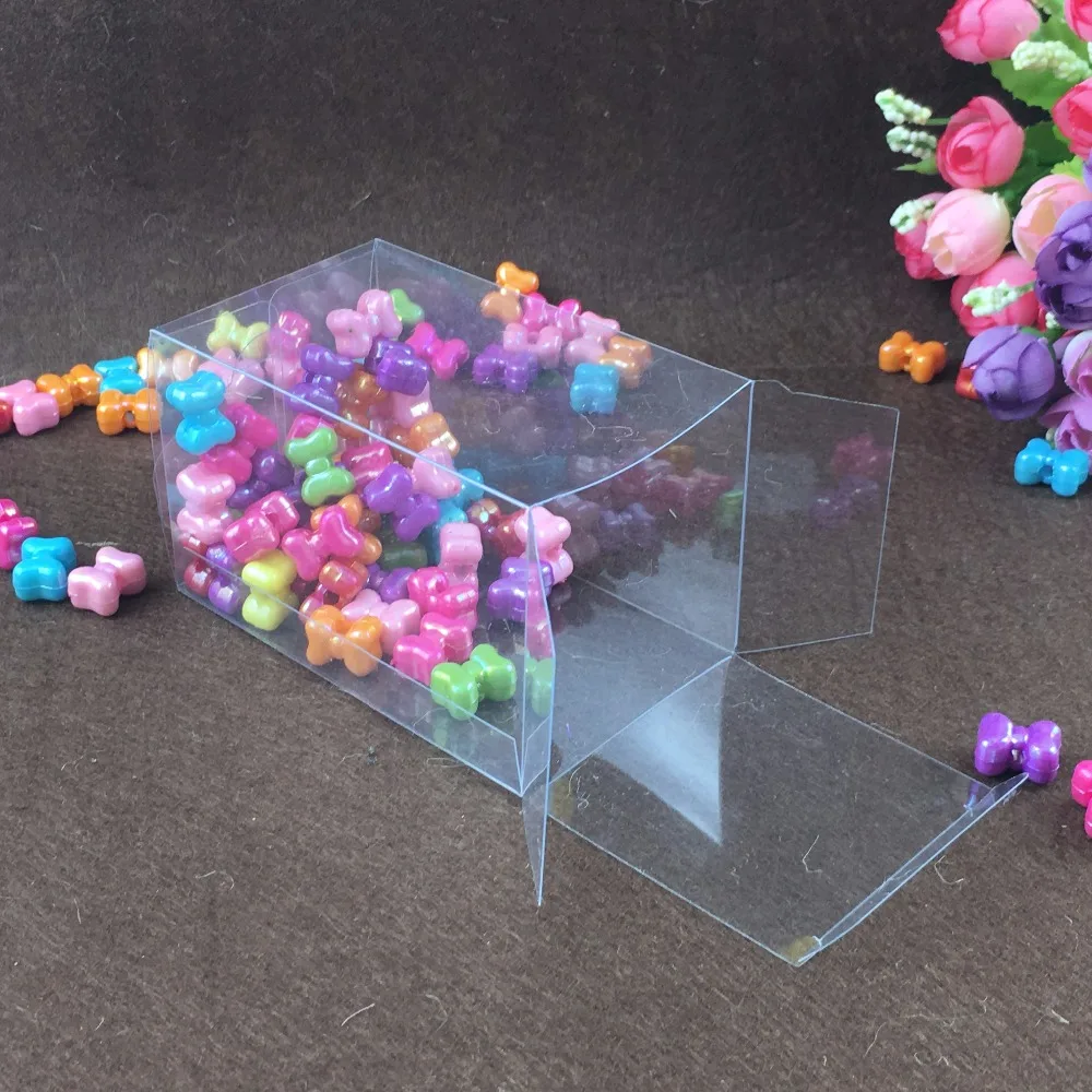 100pcs 3*6*9cm Wedding PVC Box Clear Gift Craft Cosmetic Display Box Small Jewelry Packing Holder Transparent Plastic Box