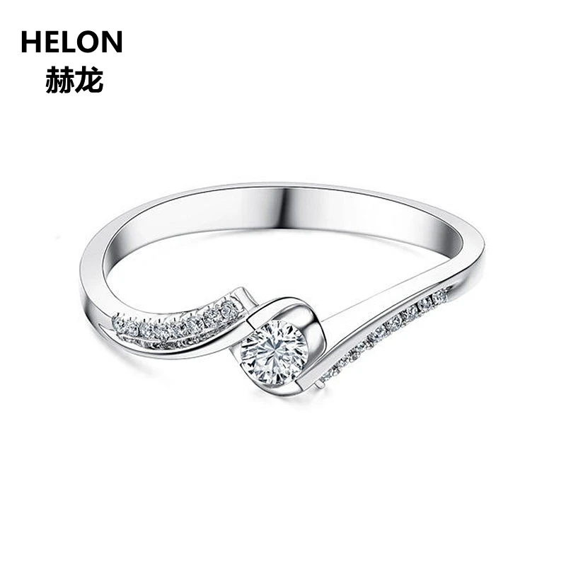 0.15ct SI/H Natural Diamonds Engagement Wedding Ring for Women Solid 14k White Gold Anniversary Party Fine Ring Lover Gift