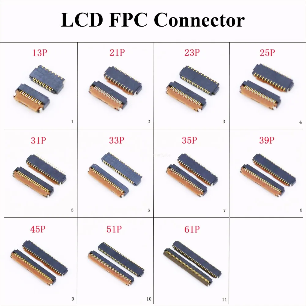 ChengHaoRan 21P 25P 33P 39P 41P 57P 71P LCD FPC Connector Display PCB Port Universal common used many mobile phone brands