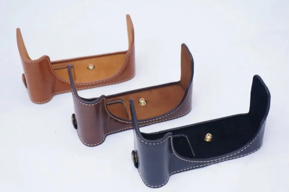 Bolsa para cámara, funda de medio cuerpo para canon 200D, cubierta inferior, Funda de cuero PU con apertura de batería