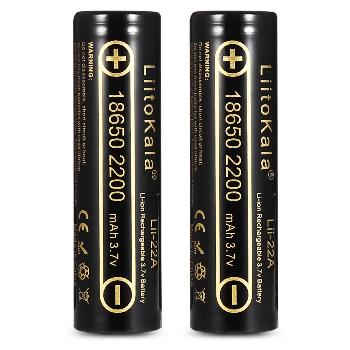 LiitoKala Lii-22A 3.7V 18650 2200mAh Rechargeable Battery li ion Batteries Li-ion Lithium Battery for Flashlight