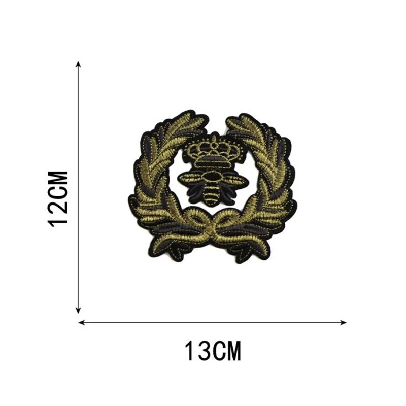 2 sztuk/zestaw motywy haftu złoty wieniec aplikacja korona pszczoła łatki odznaka na torby odzież krawiectwo Scrapbooking