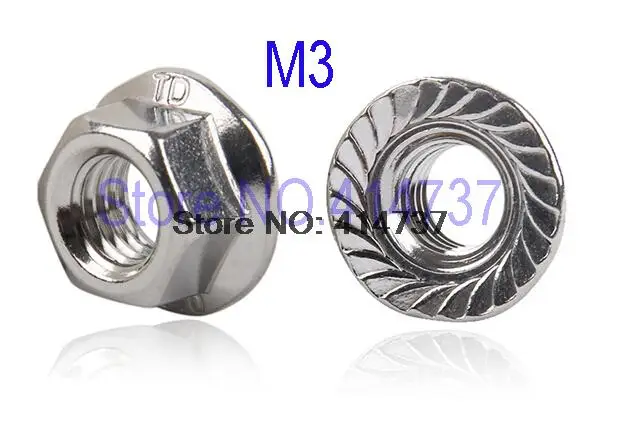 

1000pcs/lot High Quality Factory Direct Sale DIN6923 Stainless Steel 304 M3 hex flange nut